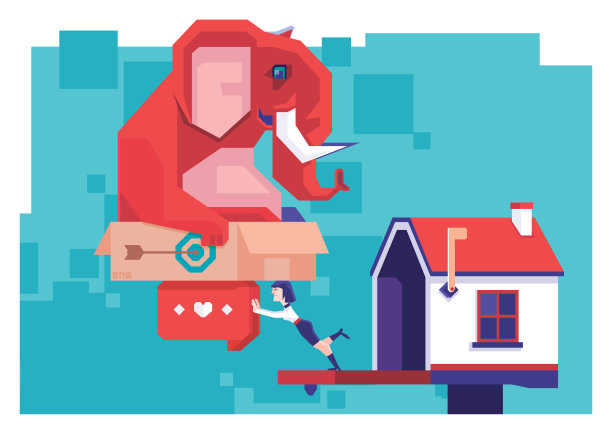 女商人拒绝大象的邮件图片下载