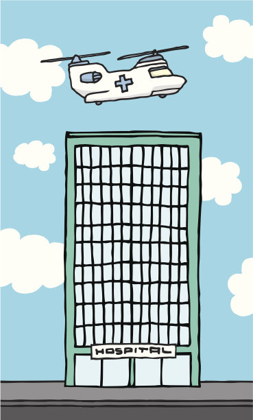 直升机到达/离开医院图片下载