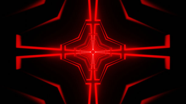 背景展示了一个迷人的3D渲染抽象的未来主义科幻隧道图片下载