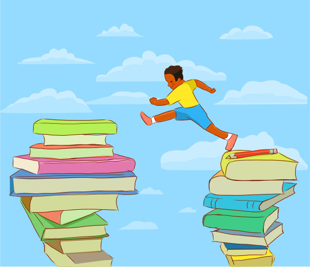 一个黑人男孩在书里跳来跳去图片下载