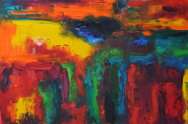 色彩鲜艳的抽象当代艺术绘画图片下载