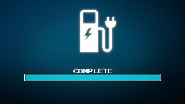 电动汽车仪表盘显示。电动汽车充电指示。图片下载