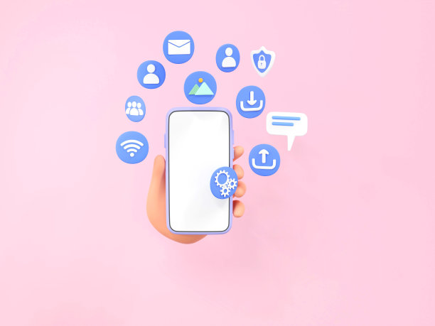 具有智能手机概念的社交网络图标在线交流应用图片下载