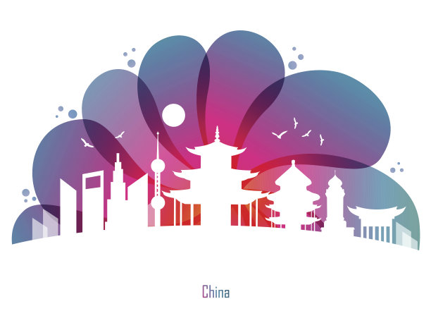 彩色水滴和中国图片下载