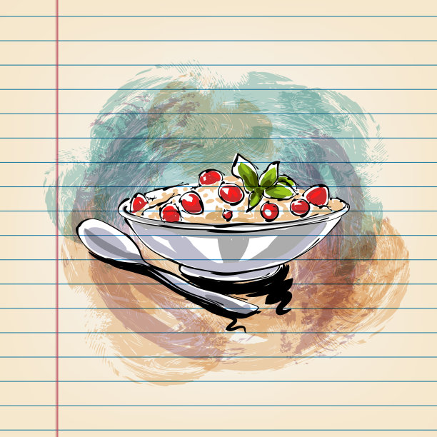 在横格纸上画麦片图片下载