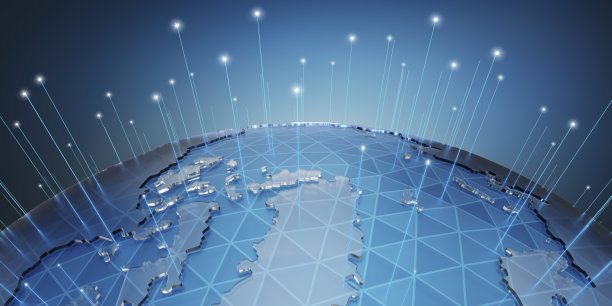 智慧城市与抽象的点点连接设计图片下载