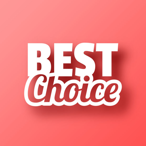 最好的选择。图标在红色背景与阴影图片下载