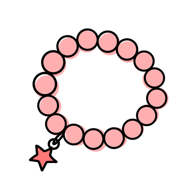 孩子们的珠宝。用彩色珠子为儿童绘制的手镯，孤立在白色上。图片下载