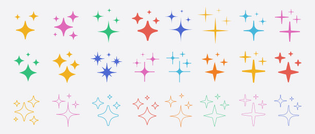 星图标。闪烁的星星。闪闪发光，闪闪发光。圣诞矢量标志。酷Y2k图形元素。光的象征。图片下载