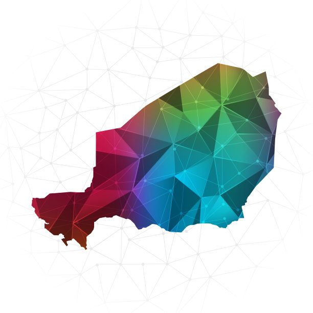 尼日尔地图-抽象多边形矢量插图低多边形彩色风格梯度图形图片下载