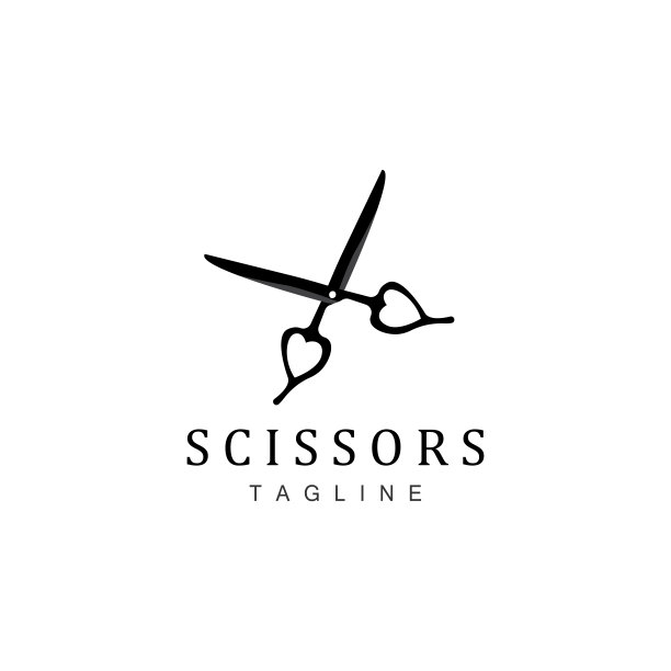 剪刀标志，剃须刀矢量，简单的理发店设计，图标，背景，符号，模板图片下载