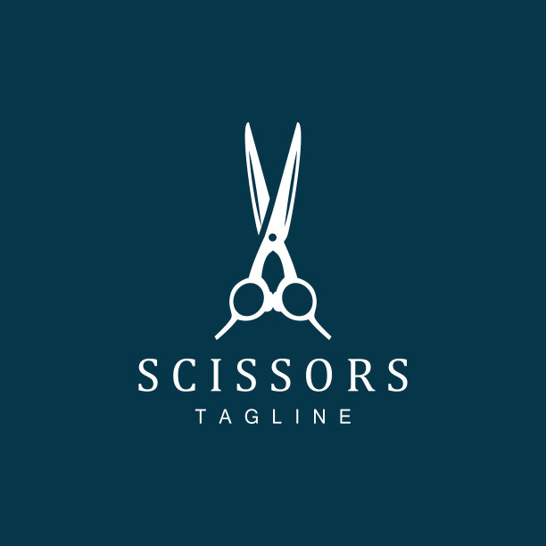 剪刀标志，剃须刀矢量，简单的理发店设计，图标，背景，符号，模板图片下载