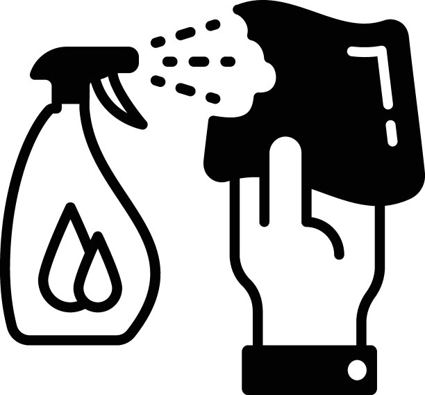 去污剂喷雾概念，湿巾矢量图标设计，家政标志，办公室管理员标志，搬运工或清洁设备库存说明图片下载