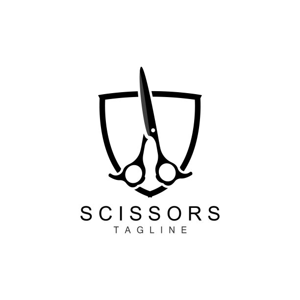 剪刀标志，剃须刀矢量，简单的理发店设计，图标，背景，符号，模板图片下载