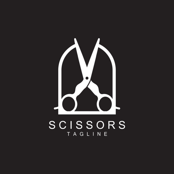 剪刀标志，剃须刀矢量，简单的理发店设计，图标，背景，符号，模板图片下载