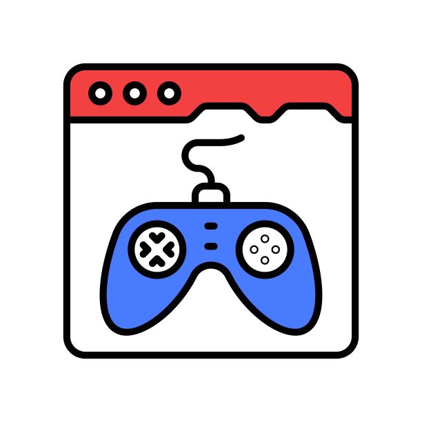 在线游戏填充轮廓图标设计插图。在线蒸符号在白色背景EPS 10文件图片下载