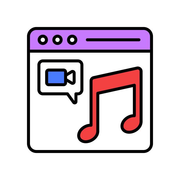 现场音乐填充轮廓图标设计插图。在线蒸符号在白色背景EPS 10文件图片下载