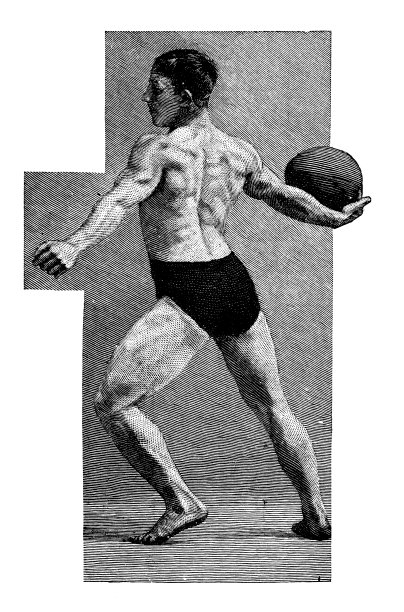 古董运动插图:运动员图片下载