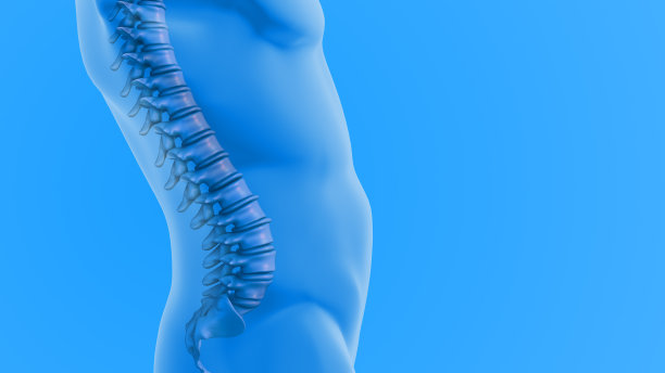 突出一个脊椎疼痛的医学人物图片下载