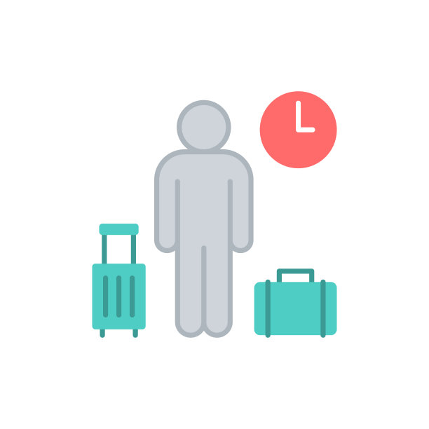 旅行者或游客平面图标，矢量。图片下载