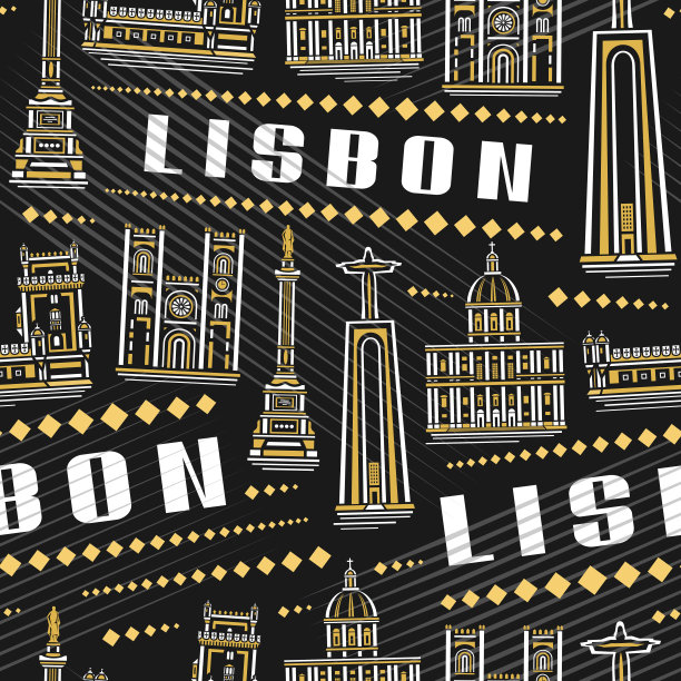 矢量里斯本无缝图案图片下载