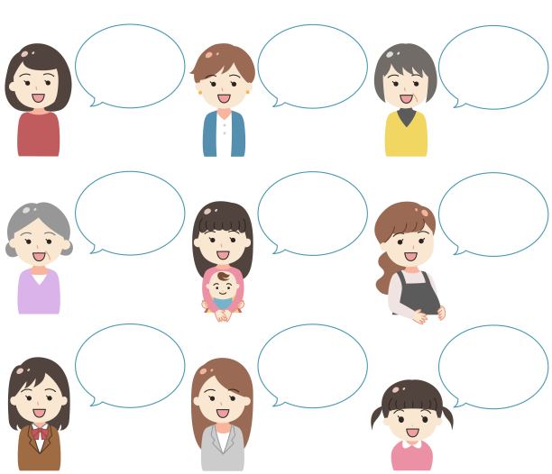 微笑的女人和对话气泡插画合集图片下载