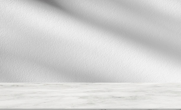 背景工作室，白色墙壁水泥与树叶阴影和大理石地板，空灰色混凝土工作室房间与桌面，背景背景春天，夏天化妆品展示，模型演示图片下载
