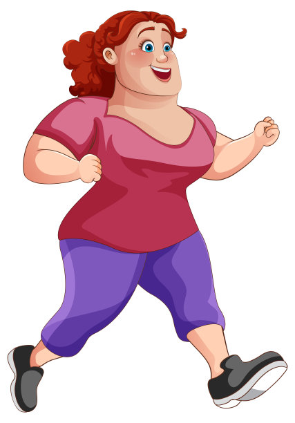 胖乎乎的跑步姿势卡通人物图片下载