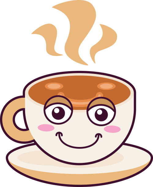 早餐咖啡杯微笑人物图片下载