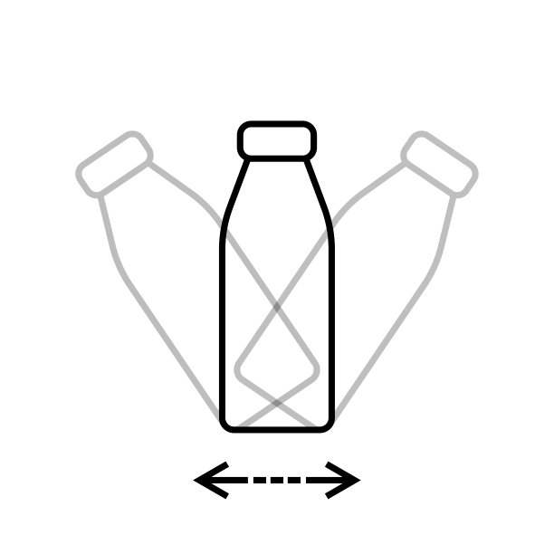 瓶子标签在使用前摇匀。带有箭头的瓶子图标。矢量插图。每股收益10。图片下载