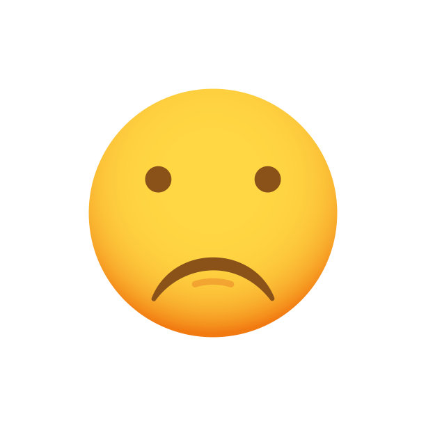 悲伤的表情符号，矢量黄色人物图标插画图片下载