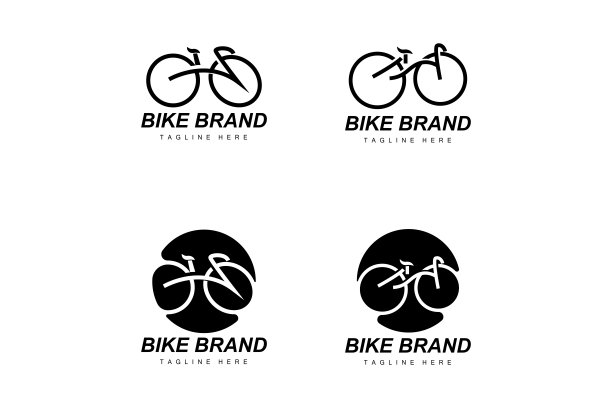 自行车的标志。自行车运动分支矢量，简单的极简主义交通设计，模板，轮廓图片下载