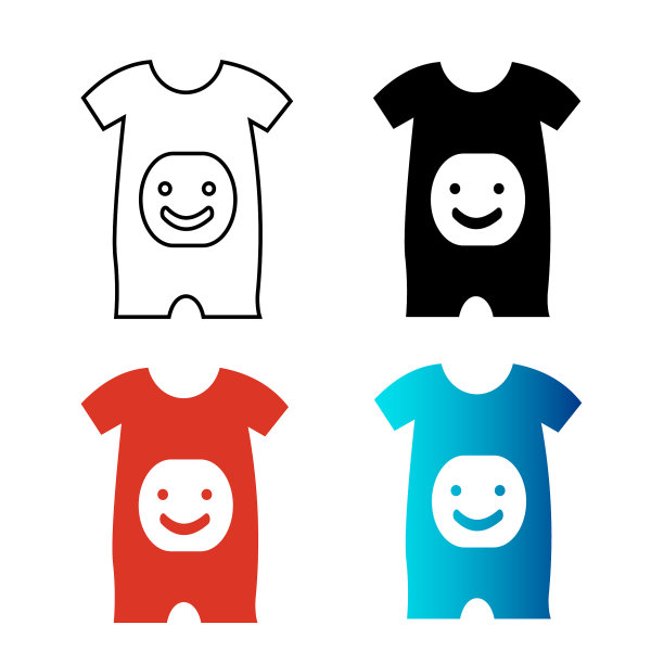 抽象婴儿连衣裤轮廓插图图片下载