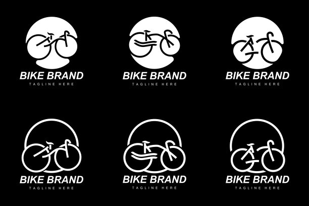 自行车的标志。自行车运动分支矢量，简单的极简主义交通设计，模板，轮廓图片下载