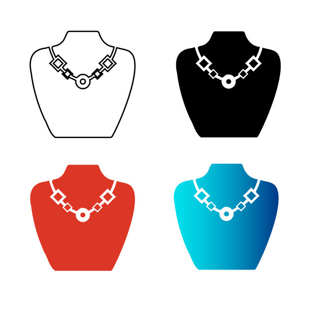 抽象珠宝展示剪影插图图片下载