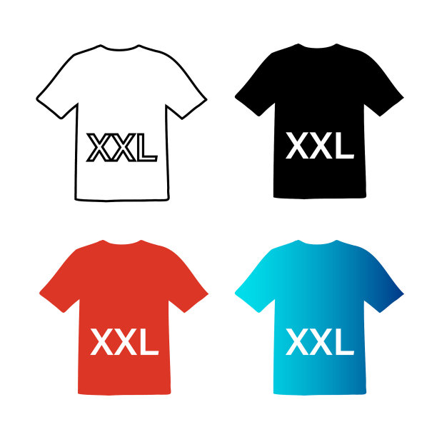 摘要XXL尺寸的衬衫轮廓插图图片下载