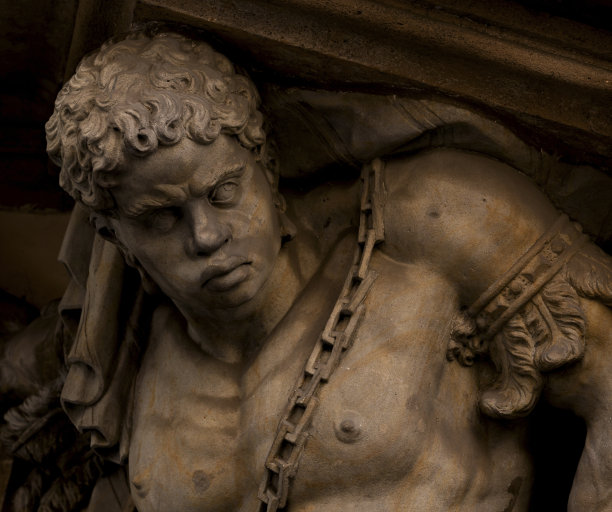 雕塑的细节代表了一个来自新大陆的奴隶图片下载