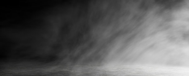 具体的背景。探照灯,烟。抽象的背景光在一个黑暗的空街道与烟雾，烟雾。黑暗背景的空旷街道，夜景。铺有瓷砖的混凝土地板。混凝土地板上的烟雾背景。3 d渲染。图片下载