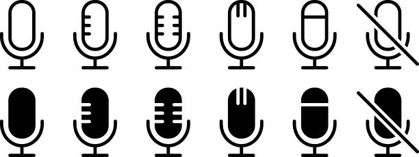矢量麦克风变化图标集图片下载