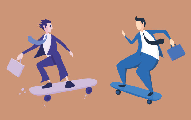 商人与滑板图片下载