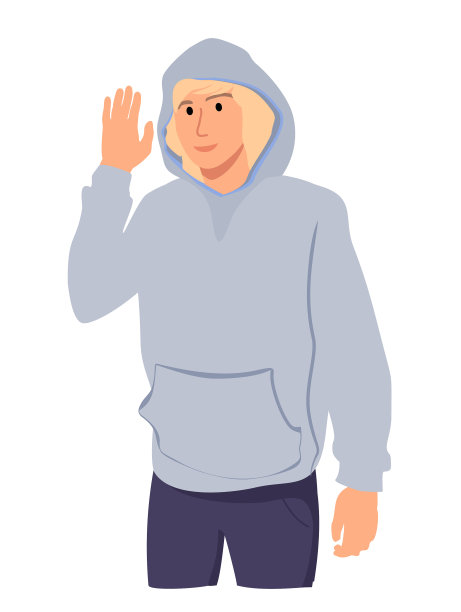 友好微笑少年挥手的肖像图片下载