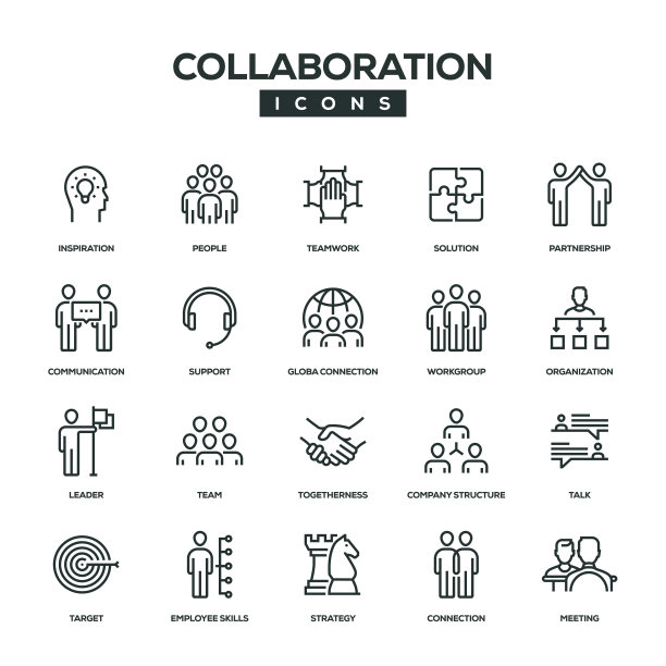 协作线图标集图片下载