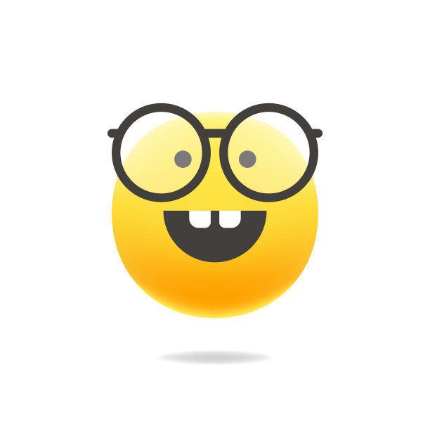 表情符号可爱的颜色逼真的阴影图片下载