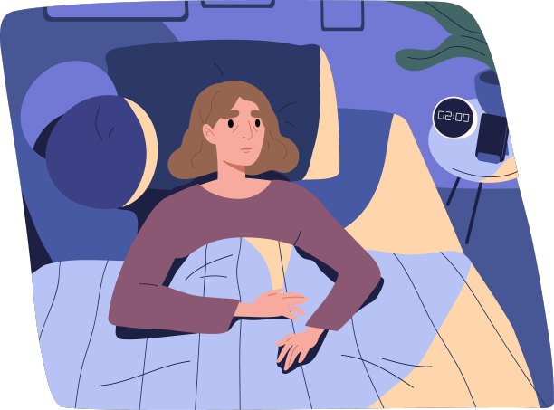 患失眠的妇女躺在床上图片下载