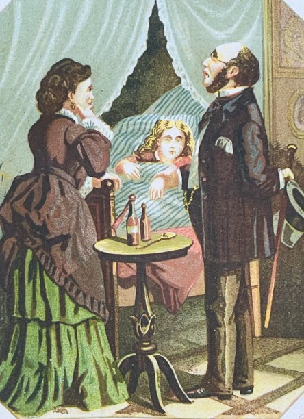 医生看望躺在床上的生病的女孩图片下载