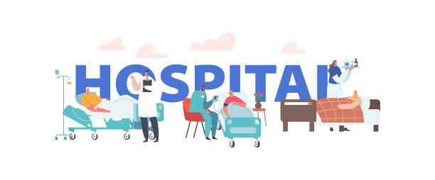 老年人住院观念。与医生或护士一起躺在病房床上的老年患者图片下载