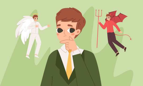 肩负恶魔与天使善良与邪恶的人类图片下载