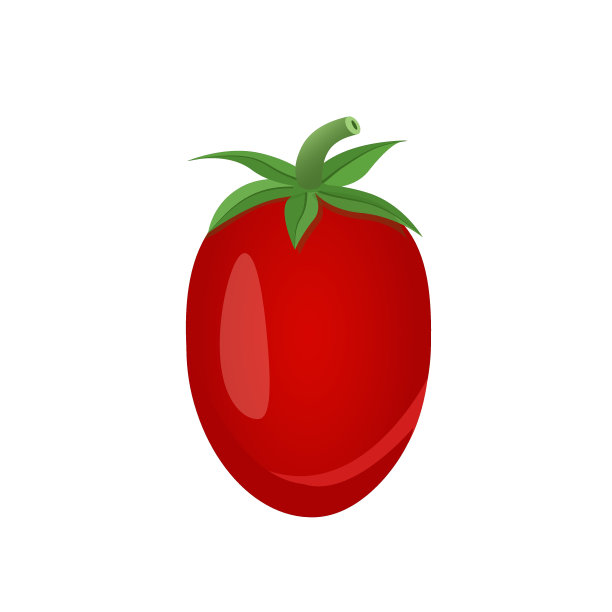红樱桃李子西红柿，平面风格矢量插图孤立在白色背景图片下载
