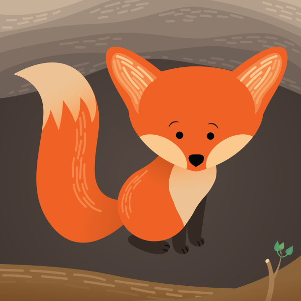 狐狸坐在窝里图片下载