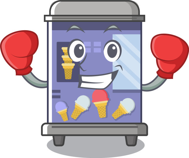 拳击冰淇淋卡通自动贩卖机成形图片下载